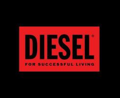 diesel marca logotipo roupas símbolo vermelho Projeto luxo moda vetor ilustração com Preto fundo