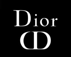 dior logotipo marca roupas símbolo branco Projeto luxo moda vetor ilustração com Preto fundo