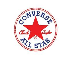 conversar todos Estrela marca logotipo sapatos vermelho e azul símbolo Projeto ilustração vetor