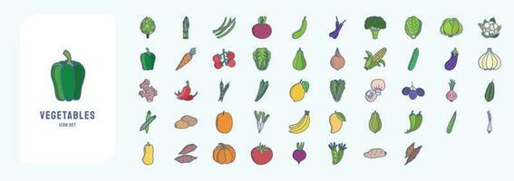 coleção do ícones relacionado para vegetais, Incluindo ícones gostar Alcachofra, espargos, feijões, beterraba e Mais vetor