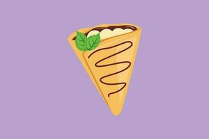 desenho animado plano estilo desenhando fresco delicioso crocantes crepes restaurante logotipo emblema. doce lanche fazer compras logótipo modelo conceito para cafeteria, fazer compras ou Comida Entrega serviço. gráfico Projeto vetor ilustração