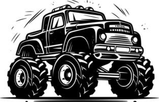 monstro caminhão - minimalista e plano logotipo - vetor ilustração