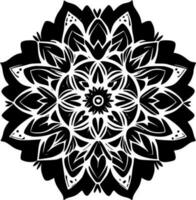 mandala - Preto e branco isolado ícone - vetor ilustração