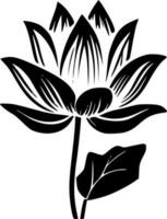 lótus flor, Preto e branco vetor ilustração