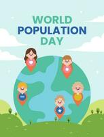 plano Projeto vetor mundo população dia 11 Julho