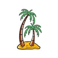 fofa Palma árvore ícone plano Projeto vetor ilustração
