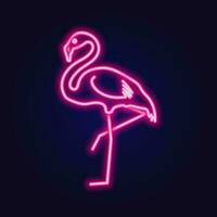 Rosa flamingo. néon. vetor ilustração em uma transparente fundo.