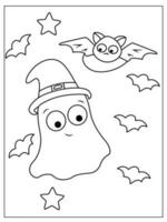 desenhos de halloween para colorir 9402886 Vetor no Vecteezy