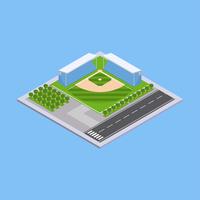 Vetor isométrico de campo de beisebol