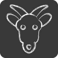 ícone cabra. relacionado para animal cabeça símbolo. giz estilo. simples Projeto editável vetor
