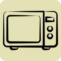 ícone microondas. adequado para cozinha eletrodomésticos símbolo. mão desenhado estilo. simples Projeto editável vetor