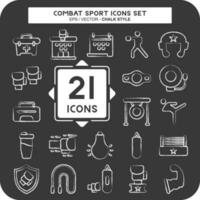 ícone conjunto combate esporte. relacionado para Educação símbolo. giz estilo. simples Projeto editable.boxing vetor