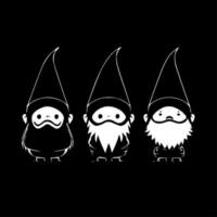 gnomos - Preto e branco isolado ícone - vetor ilustração