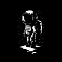 astronauta - Preto e branco isolado ícone - vetor ilustração