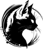 gato - Preto e branco isolado ícone - vetor ilustração