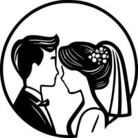 Casamento - minimalista e plano logotipo - vetor ilustração