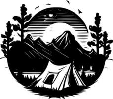 acampamento - minimalista e plano logotipo - vetor ilustração