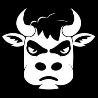 Preto e branco vaca cabeça logotipo vetor