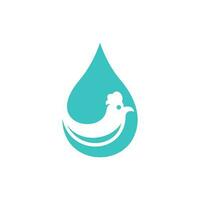 galo animal solta água simples logotipo vetor