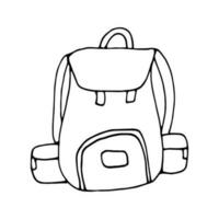 clipart de mochila de acampamento vetorial desenhado à mão. isolado no fundo branco desenho para impressões, pôster, papelaria bonito, design de viagens. ilustrações de alta qualidade vetor