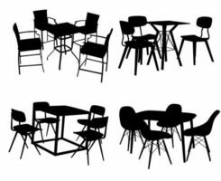mesas e cadeiras coleção - vetor, logotipos, ícone vetor