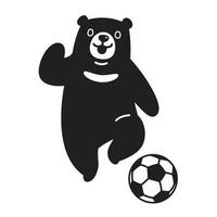 Urso vetor futebol bola polar Urso futebol logotipo ícone símbolo gráfico ilustração