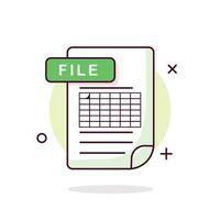 excel documento ícone. fofa vetor ilustração