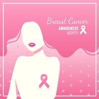 Vetor de mídias sociais de conscientização do câncer de mama