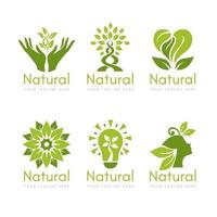 coleção de logotipo natural em design plano vetor