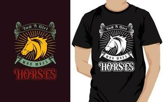 somente uma menina quem O amor é cavalos vetor camiseta Projeto