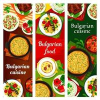 búlgaro Comida cozinha cardápio pratos, refeições faixas vetor