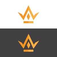 logotipo elegante da coroa em imagem vetorial de ouro vetor