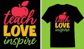 camiseta ensine o amor inspire vetor