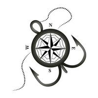 vetor imagem do uma do navio bússola e vento rosa. giroscópico bússola símbolo. marinho tema.