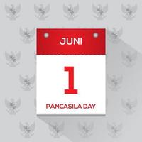 feliz dia da pancasila vetor