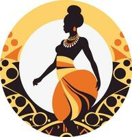 africano senhora logotipo vetor