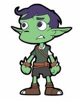 pequeno desenho animado goblin vetor