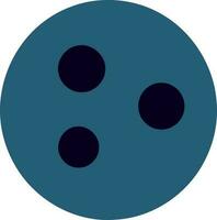 azul boliche bola com três Preto buracos vetor