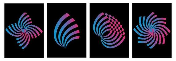 moderno gradiente cartazes com geométrico. na moda minimalista estético impressão com geométrico formas, poster, Projeto modelo definir. vetor