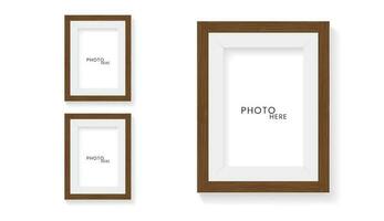 conjunto do dois quadros zombar acima em isolado branco parede projeto, 2 foto quadros zombar acima vetor ilustração