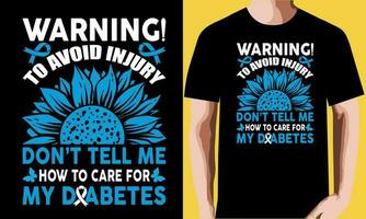 diabetes camiseta Projeto vetor