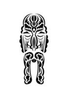 maori estilo face. pronto tatuagem modelo. isolado em branco fundo. vetor ilustração.
