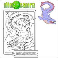 pré-histórico dinossauro mosassauro coloração livro vetor