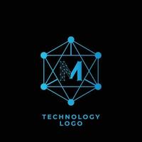 tecnologia m carta logotipo vetor