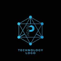 tecnologia p carta logotipo vetor