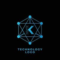 tecnologia k carta logotipo vetor