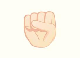 elevado punho ícone. mão gesto emoji vetor ilustração.
