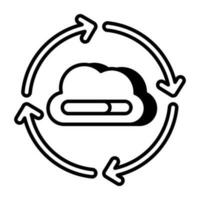 ícone de design exclusivo de atualização de nuvem vetor