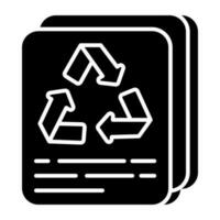 conceitualizando sólido Projeto ícone do papel reciclando vetor