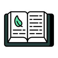 ícone de design editável do livro ecológico vetor